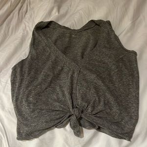 Year of ours, YOGA, Grey, Tie Front, workout top and size large